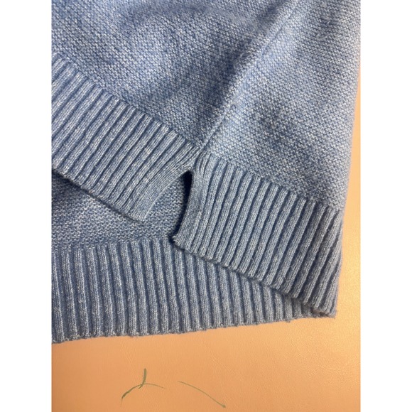 Pure Jill Pale Blue Button Neck Knit Sweater Petite L Cozy Casual Comfort Top - Picture 10 of 12